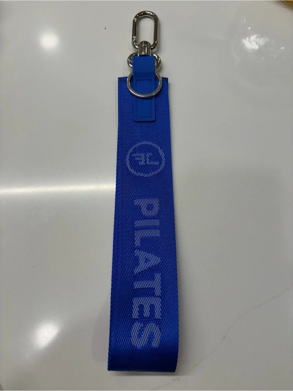 Jetset Pilates Blue Keychain Wrist Strap with Metal Clip